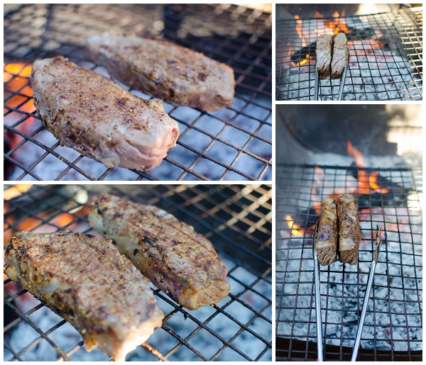 Braaing steak on all sides