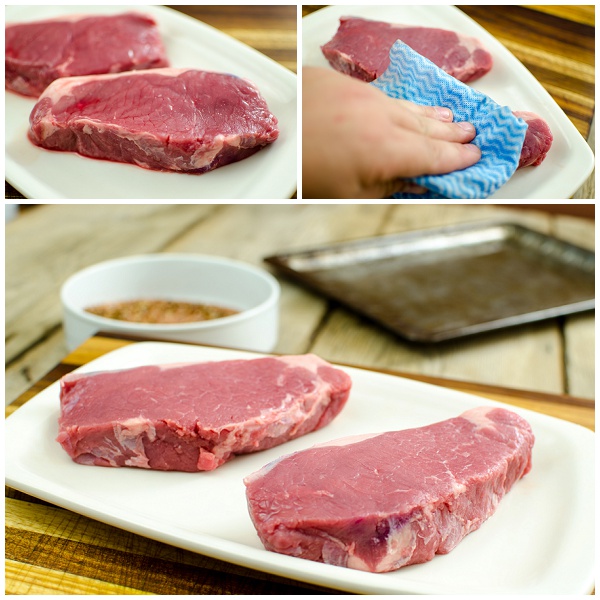 Drying the steak