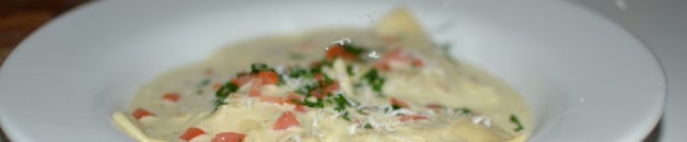 Lobster Ravioli with Vanilla, Brandy, Butter and Cream Sauce